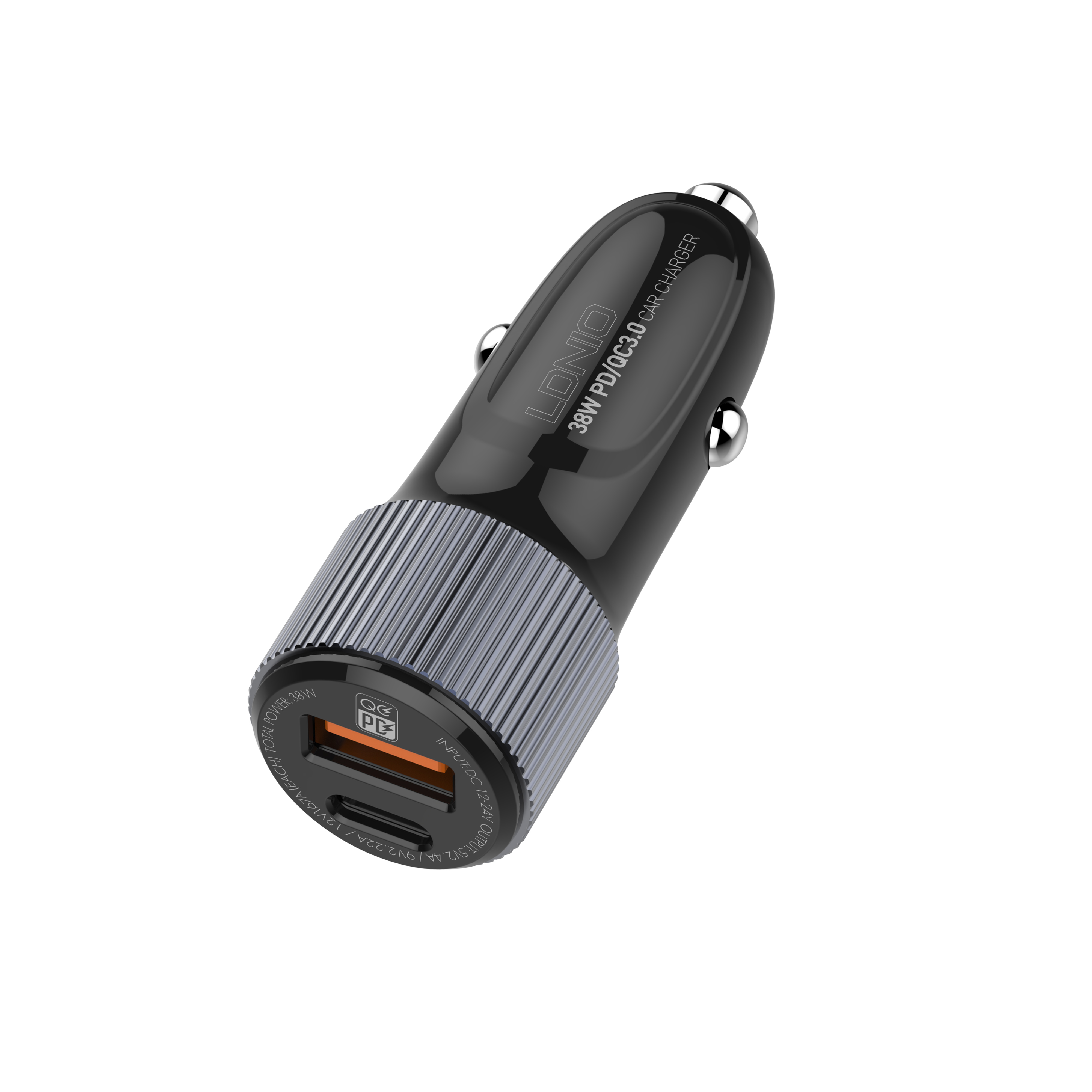 LDNIO C510Q 36W Dual Port Car Charger – 20W USB-C PD + 18W USB-A QC3.0 Fast Charge for iPhone 13