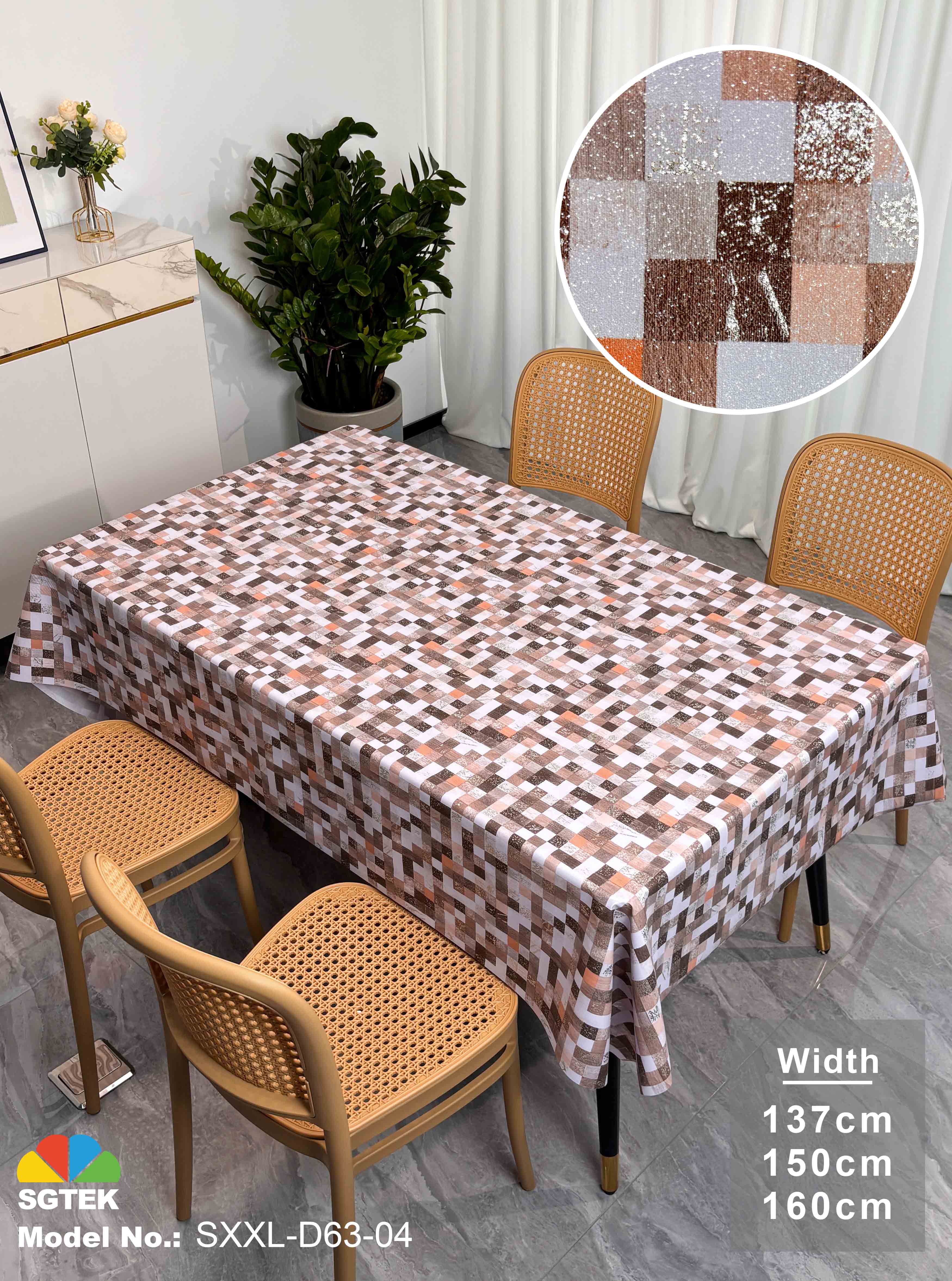 Polyester Table Cloth Spill Proof Dust-Proof Wrinkle Resistant Table Cover