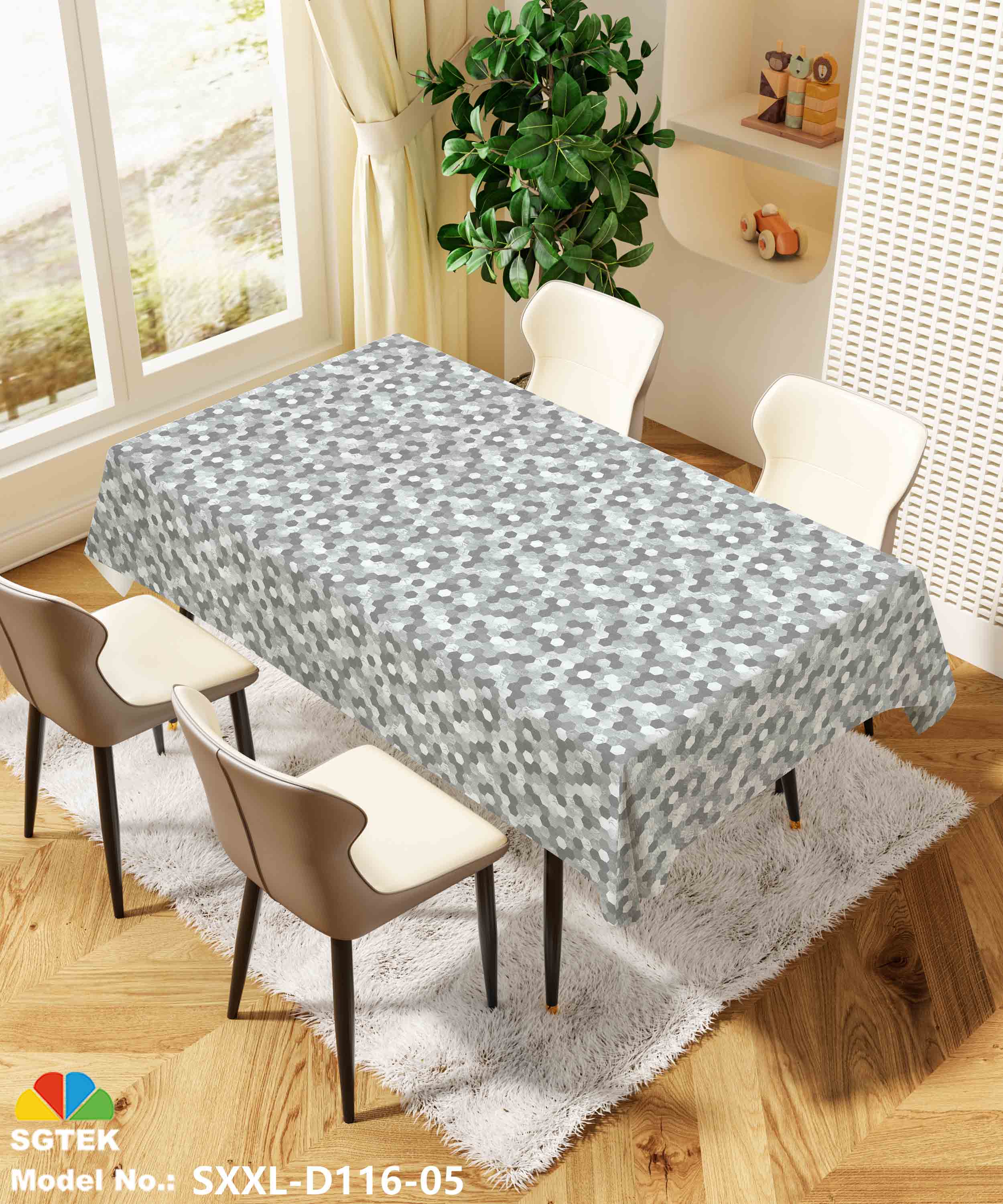 Polyester Table Cloth Spill Proof Dust-Proof Wrinkle Resistant Table Cover