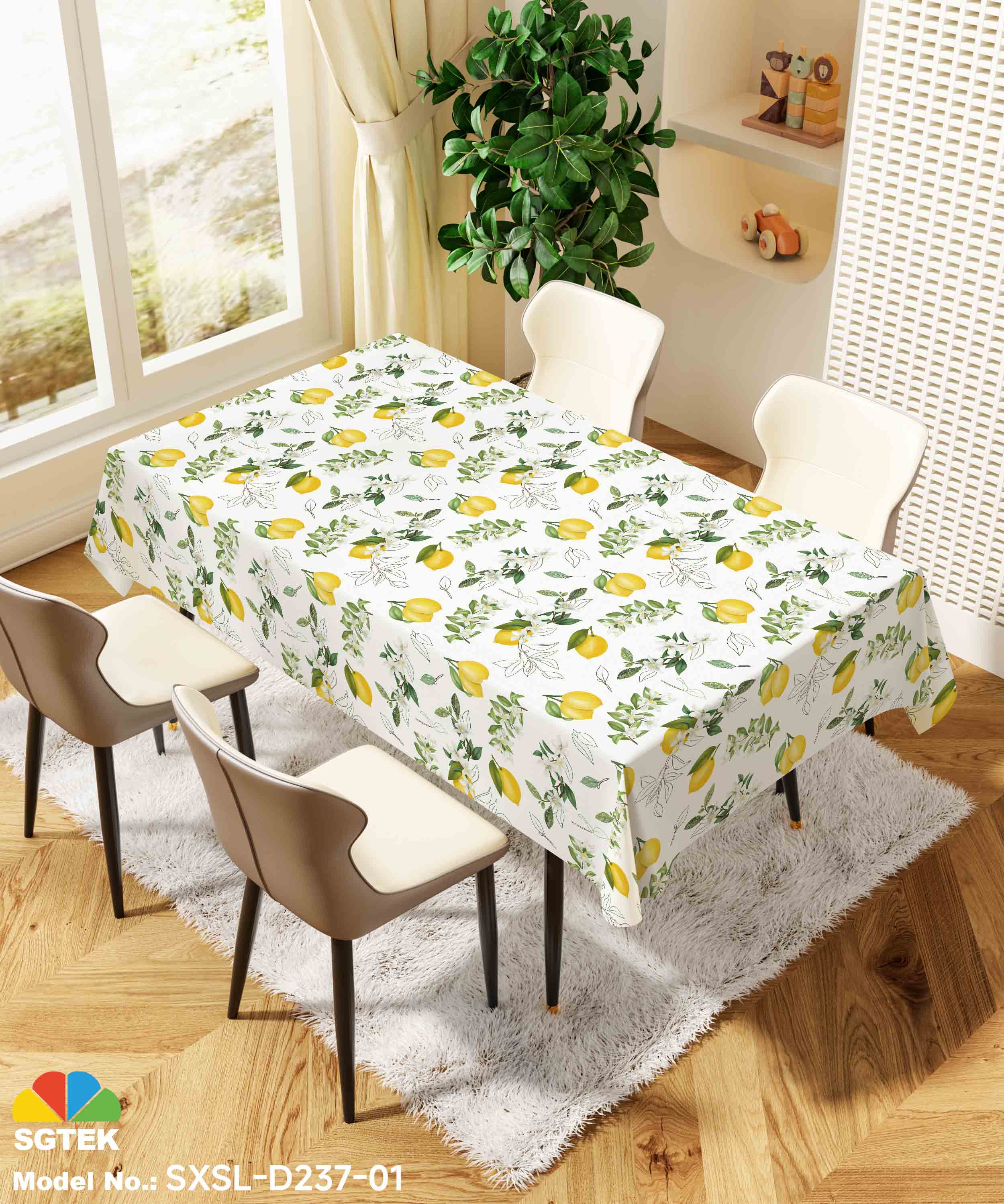 Plastic tablecloth Check Mesh Embossing with Polyester Backing