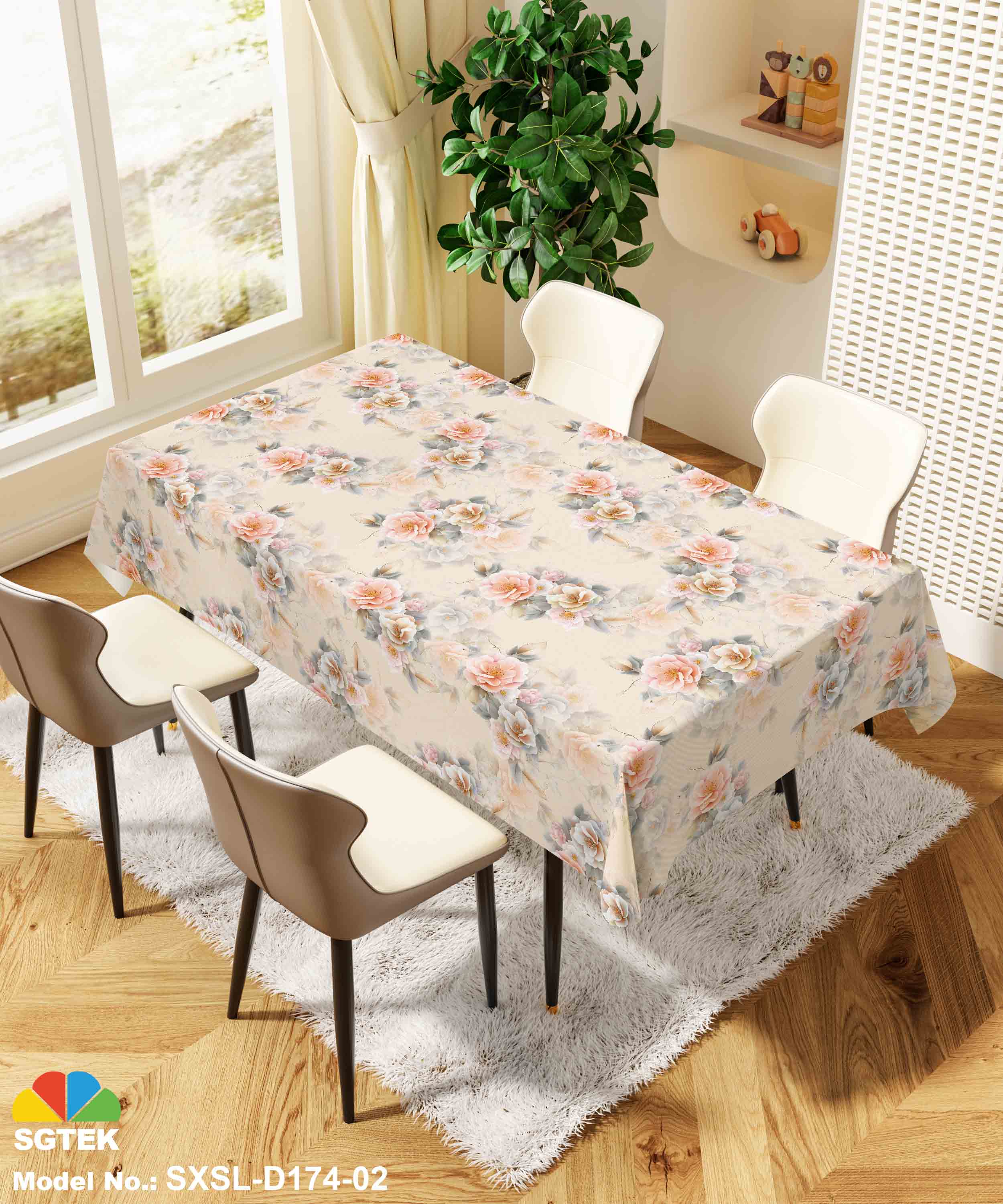 Polyester Table Cloth Spill Proof Dust-Proof Wrinkle Resistant Table Cover