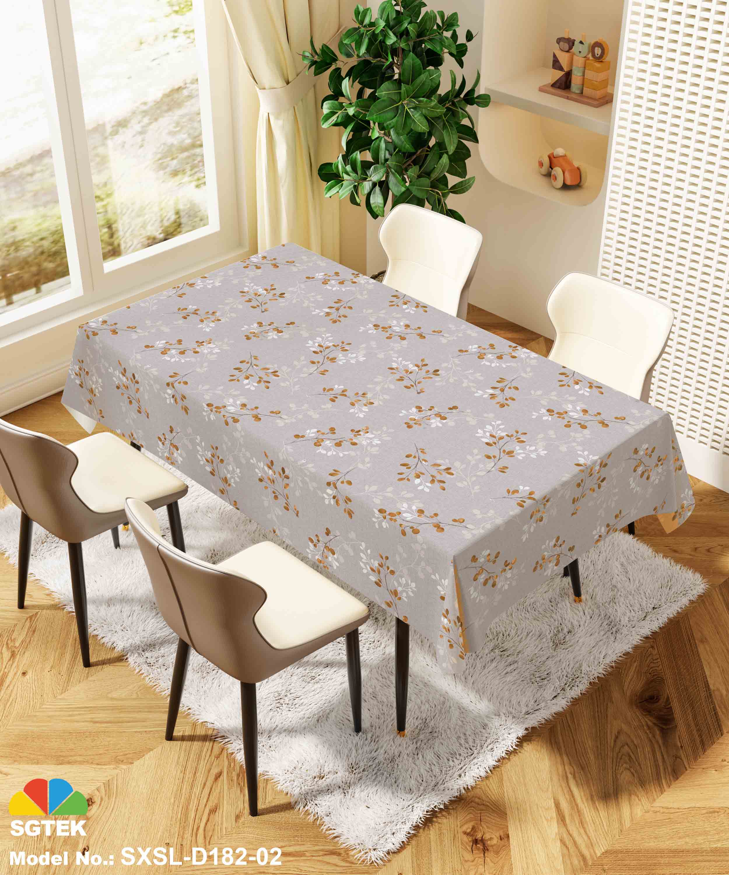 Plastic tablecloth Check Mesh Embossing with Polyester Backing