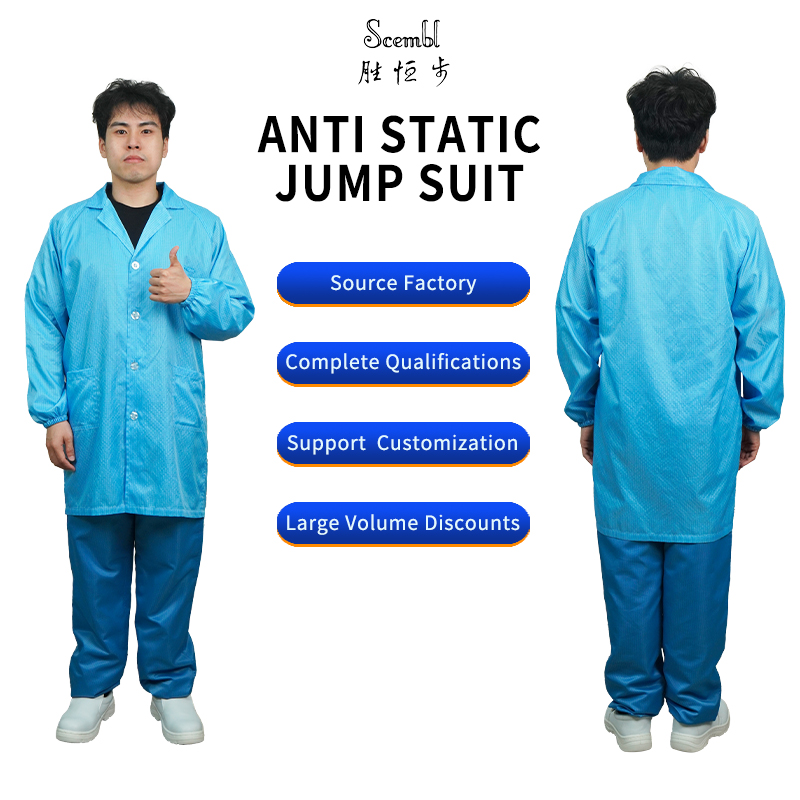 Turn-collar anti-static gown