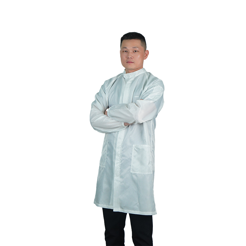 Small stand collar high temperature resistant anti-static clean room gown