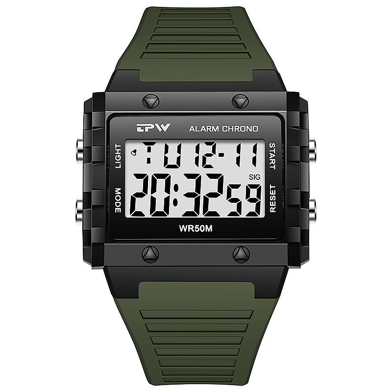 TPW K9064 Fashion 5ATM Waterproof Calendar Week Athletic Digital Watches Reloj Digitales