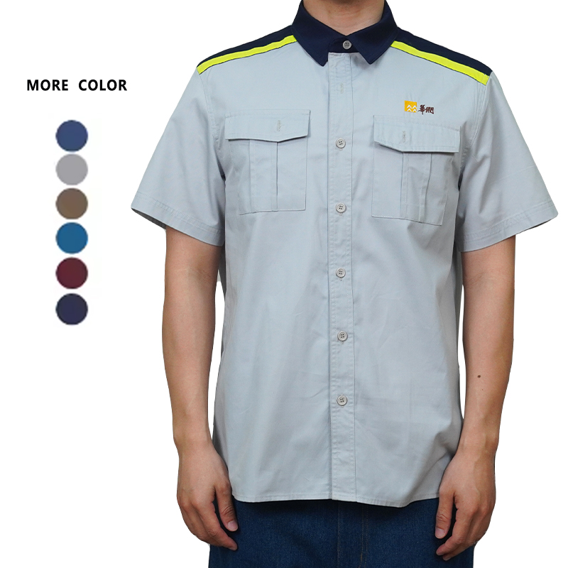 Button-style short-sleeved color-matching jacket