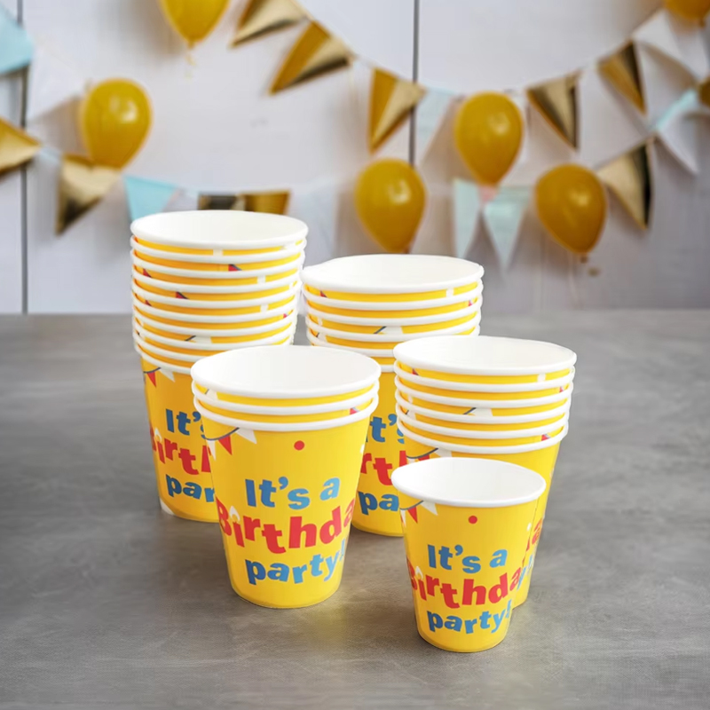 Wholesale Paper Cups Custom Disposable Hot Cold Drink Biodegradable Paper Cups for Birthday