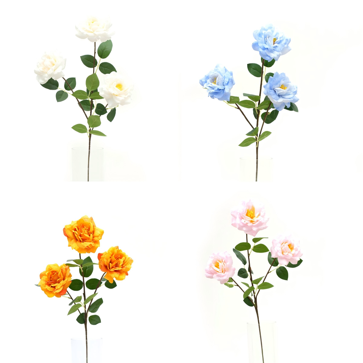 Transworld Spring Canton Fair Hot Sale 3head Rose Durable for Gift Wedding Home Festival Decoration