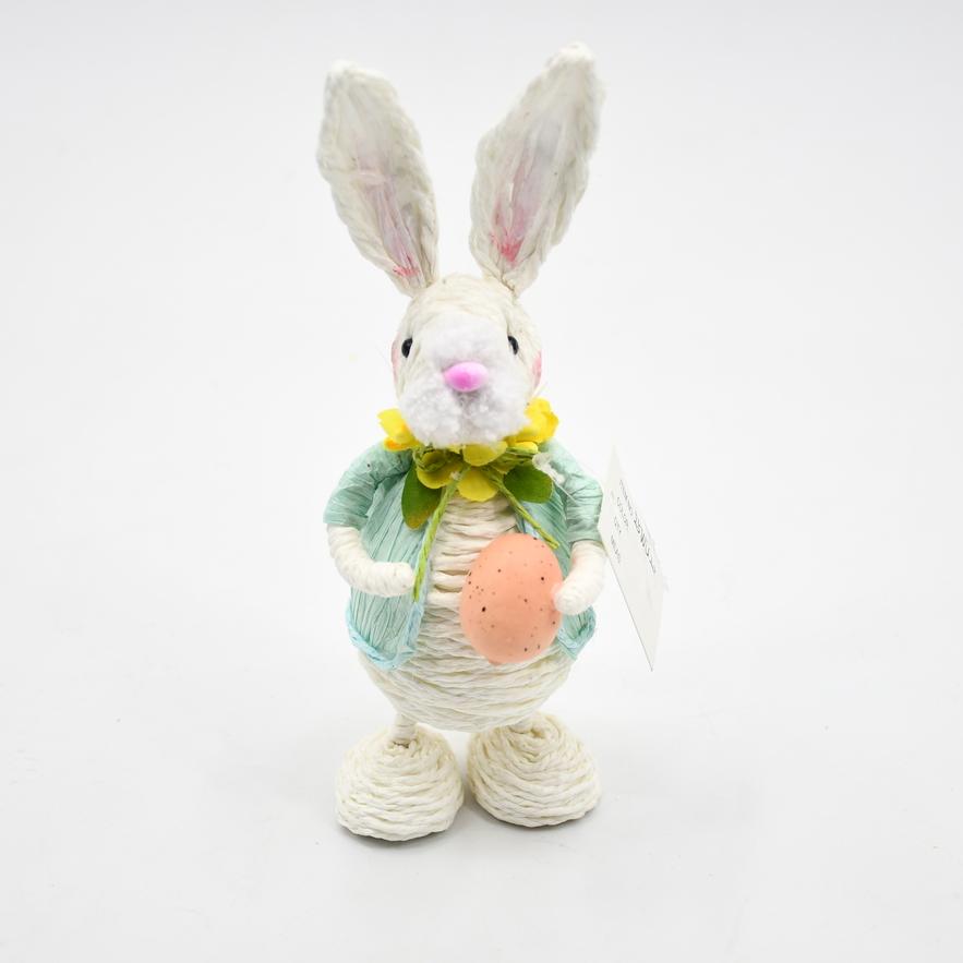 Transworld Rustic Style Artificial Rabbit Ornament for Interior House Table Holiday Party Decoration