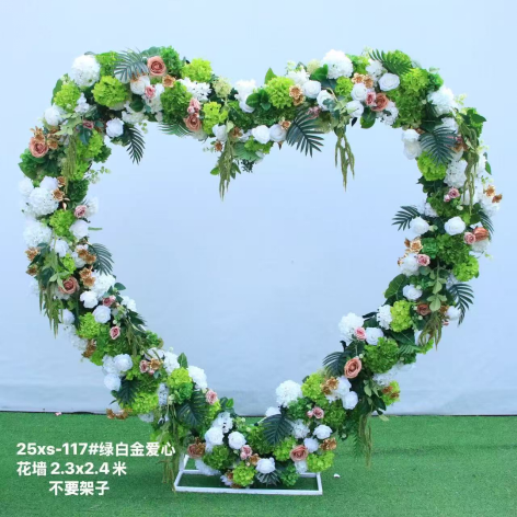 Heart-shaped flower wall