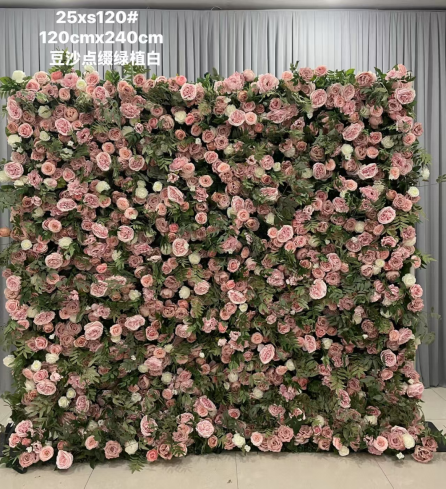 Bean paste odorns the green plant flower wall