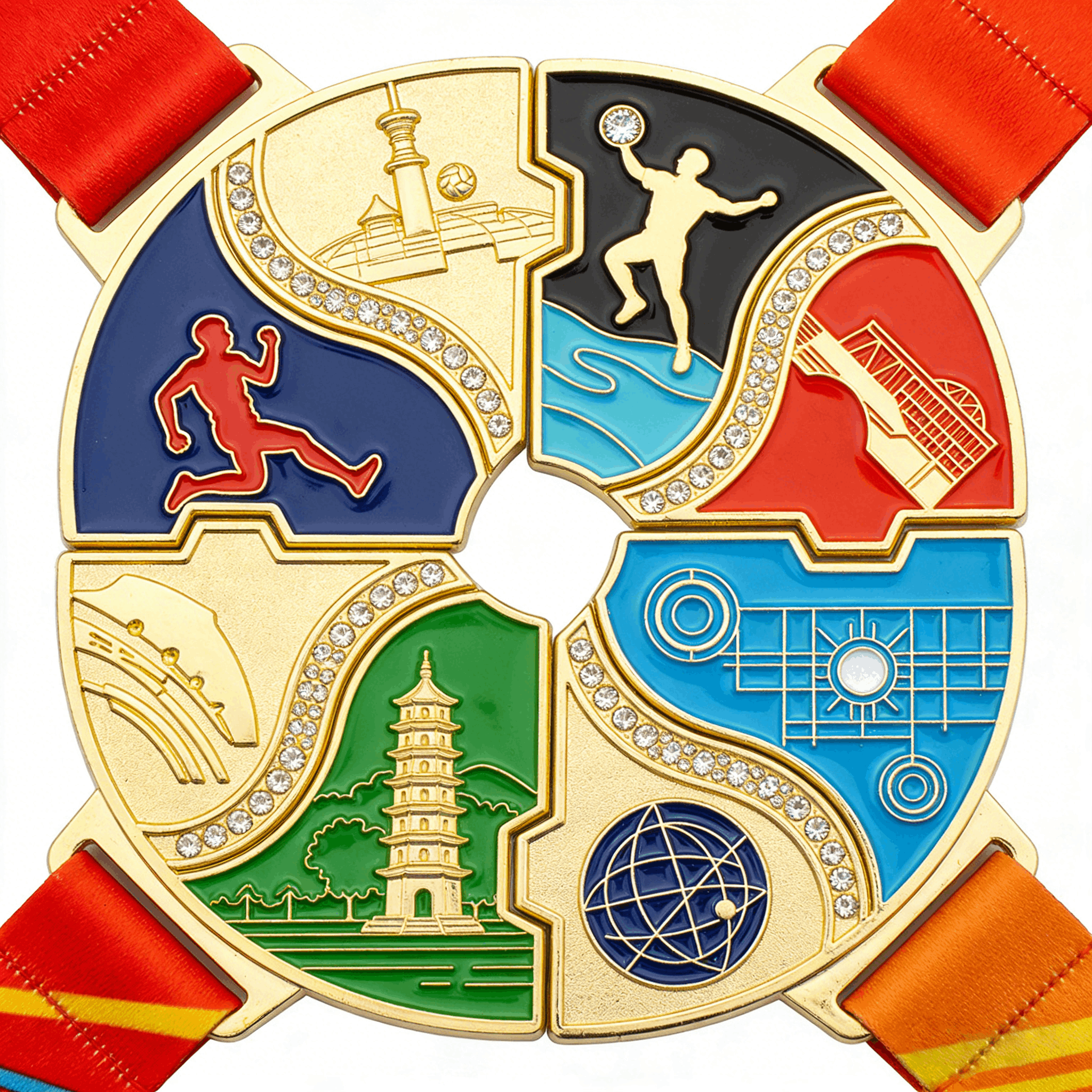OEM Personalized Enamel Team Award Puzzle Medals