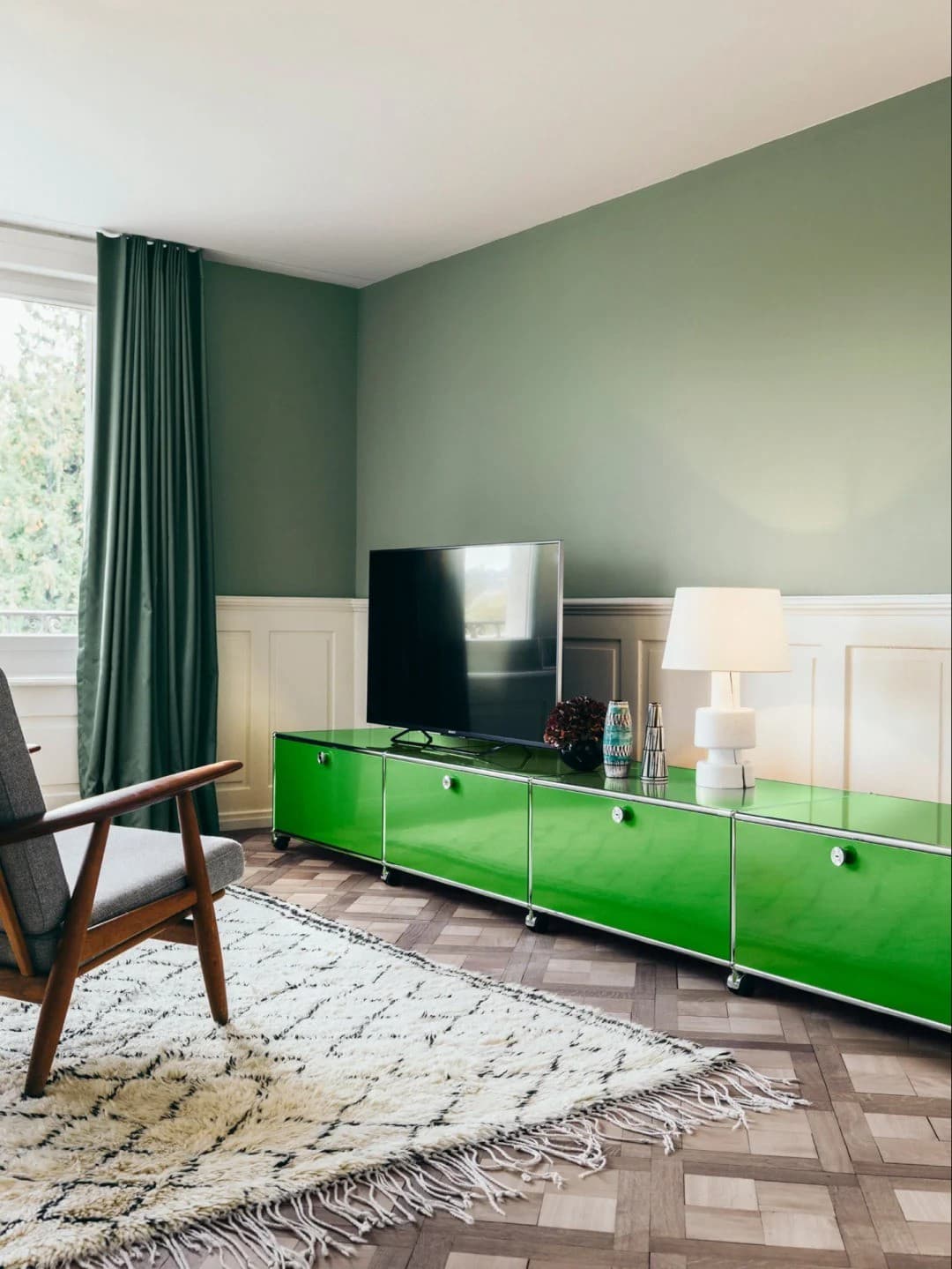 modular TV console, minimalist metal media unit, combinable storage cabinet, stainless steel frame