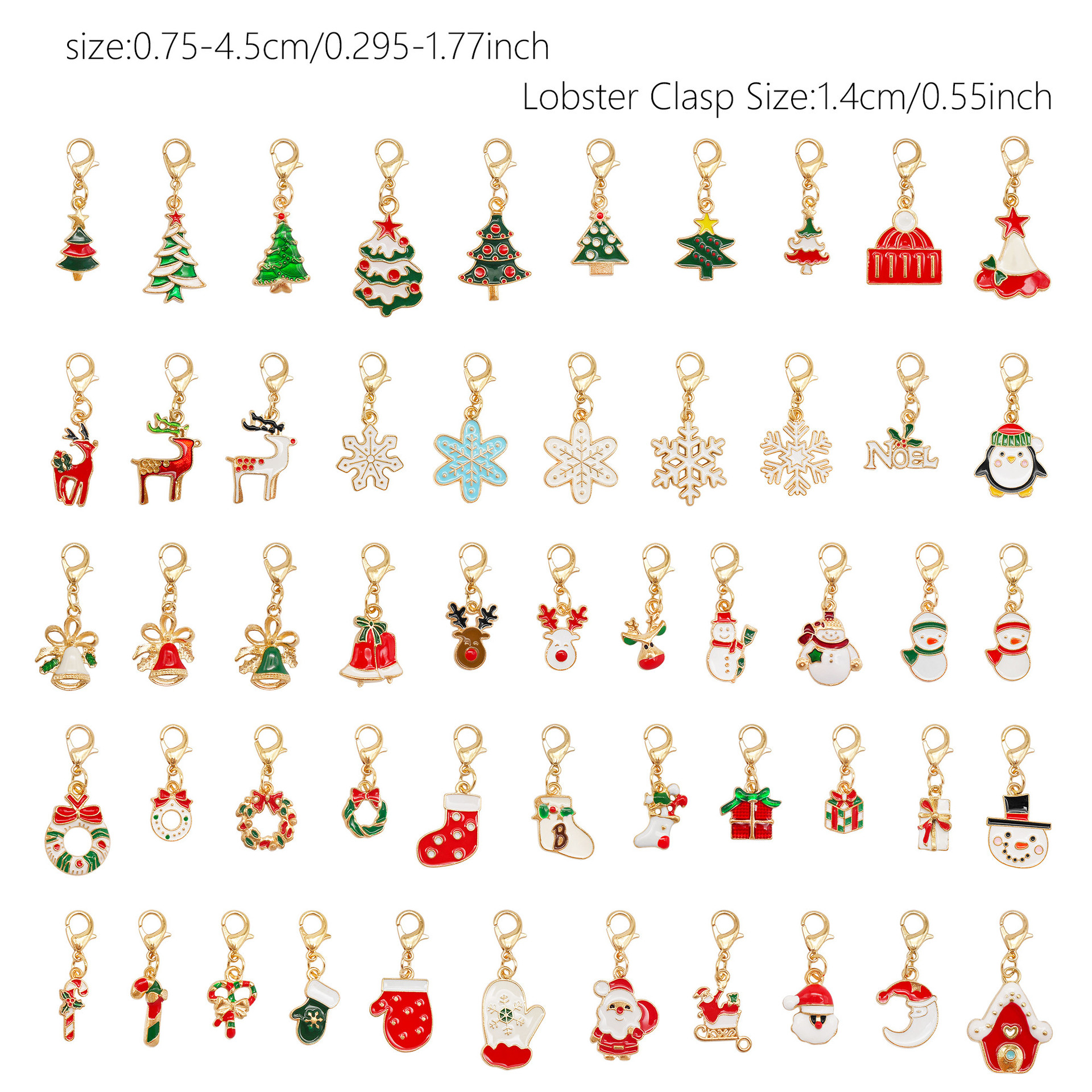 Christmas Enamel Alloy Pendant Cartoon Christmas Tree Charm for Shoes Bags Clothing Accessories