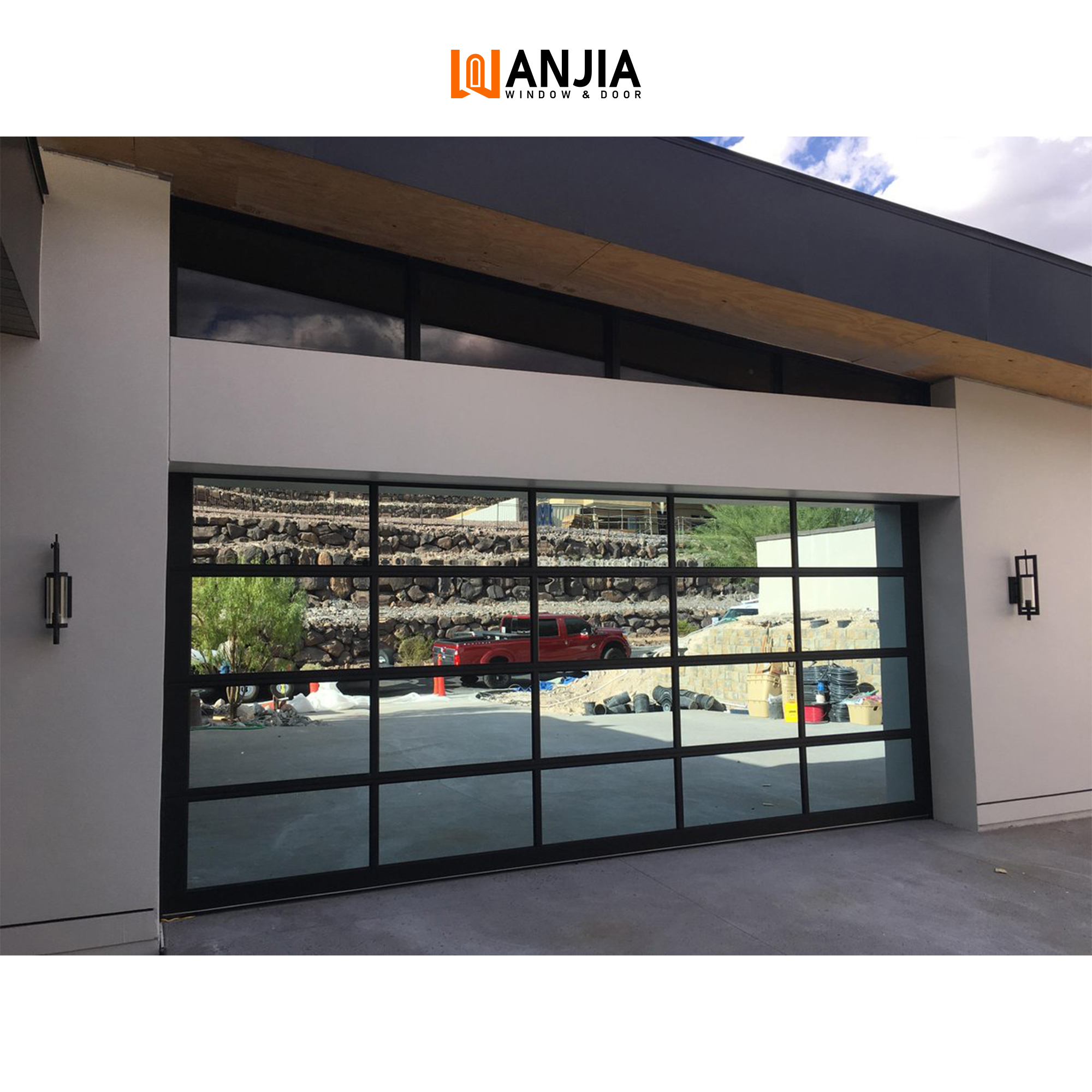 WANJIA Electric Automatic Garage Door Roller Shutter Commercial Glass Garage Door Villa Garage Door