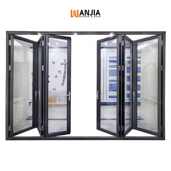 Bulk Bifold Doors Aluminium Folding Patio Exterior Aluminum Bi Folding Glass Door Accordion Doors