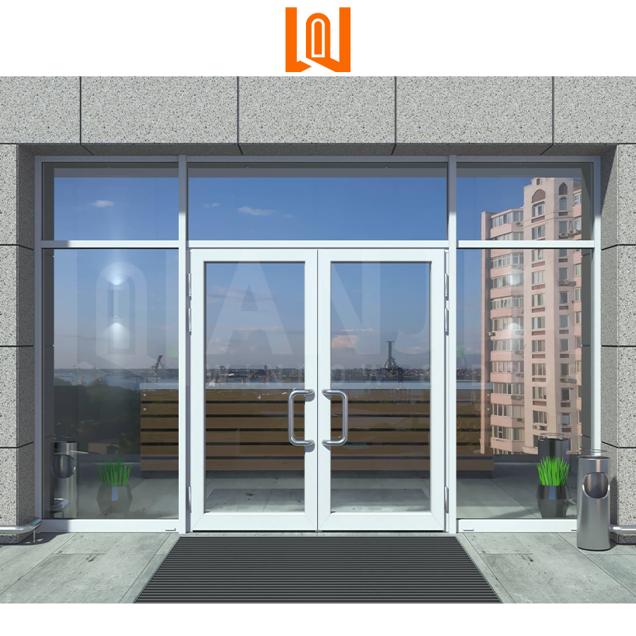 North America High Strength PVC Casement Door Business Security Entry Front Vinyl Commercial Doors