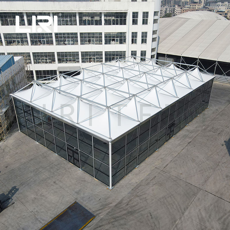 Large Span Outdoor Multi-Story Quick Assembly Pyramid Grid Structure Commercial Event Tent