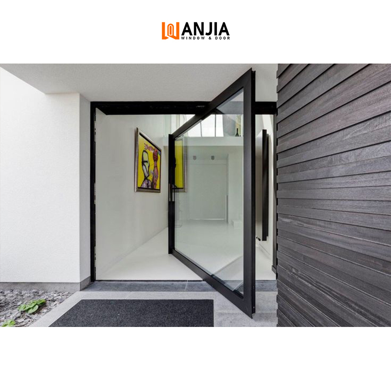 Smart Lock Electric Design Exterior Entrance Front Door Aluminum Pivot Doors Pivot Entry Spring Door