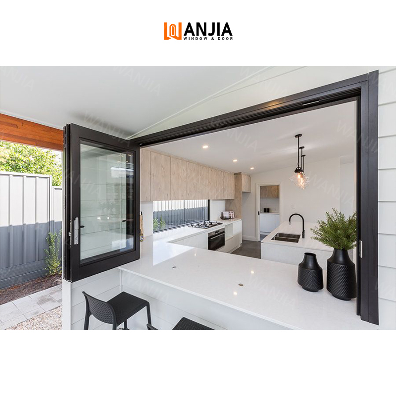 Accordion Bifold Glass Windows Interior House Aluminum Folding Windows Modern Bifold Windows