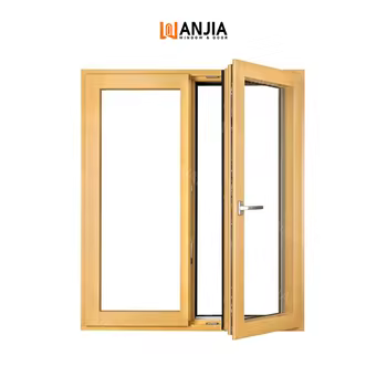 Custom Aluminum Wood French Window Residential House Interior Casement Window Aluminum Clad Window