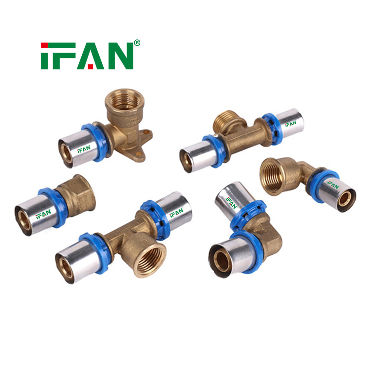 IFAN Factory Original PEX Pipe Fittings Brass Threaded Fitting Blue Pex Press Fittings