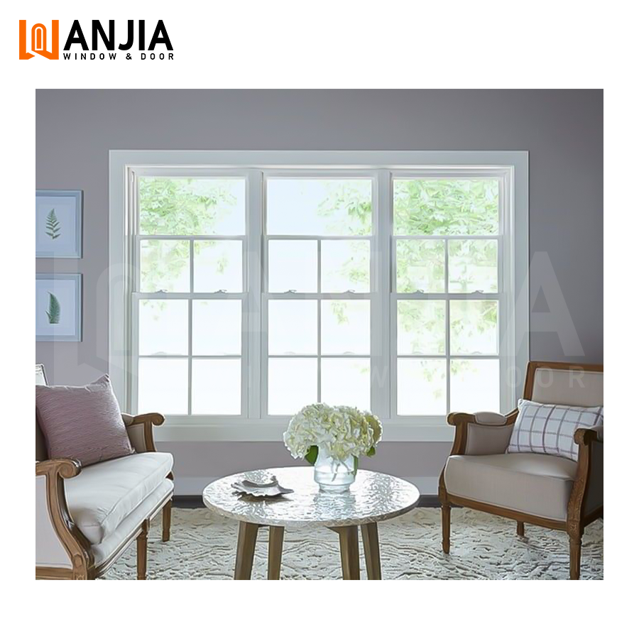 House Top Hung PVC Single Hung Window Living Room Glass Vinyl Vertical Sliding Windows