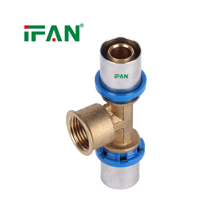 IFAN PEX Pipe Fittings Brass Threaded Fitting Blue Female Tee Pex Press Fittings