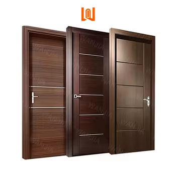 Residential High Quality Wooden Interior Doors Soundproof Waterproof Insulated Flat Panel Doors