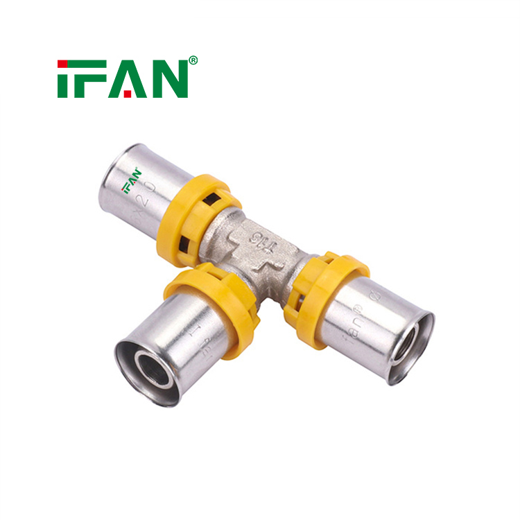 IFAN PEX Fittings Brass Threaded Fitting Yellow Tee Pex Press Fittings