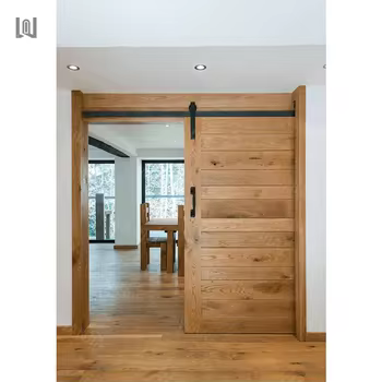 Modern Solid Wood Door Interior Door Sliding Barn Doors for Villa Bathroom Living Room