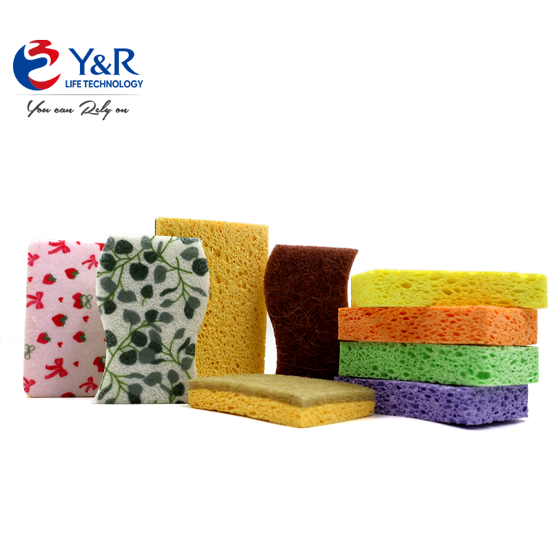 Wood pulp sponge wipe dish washing cellulose sponge