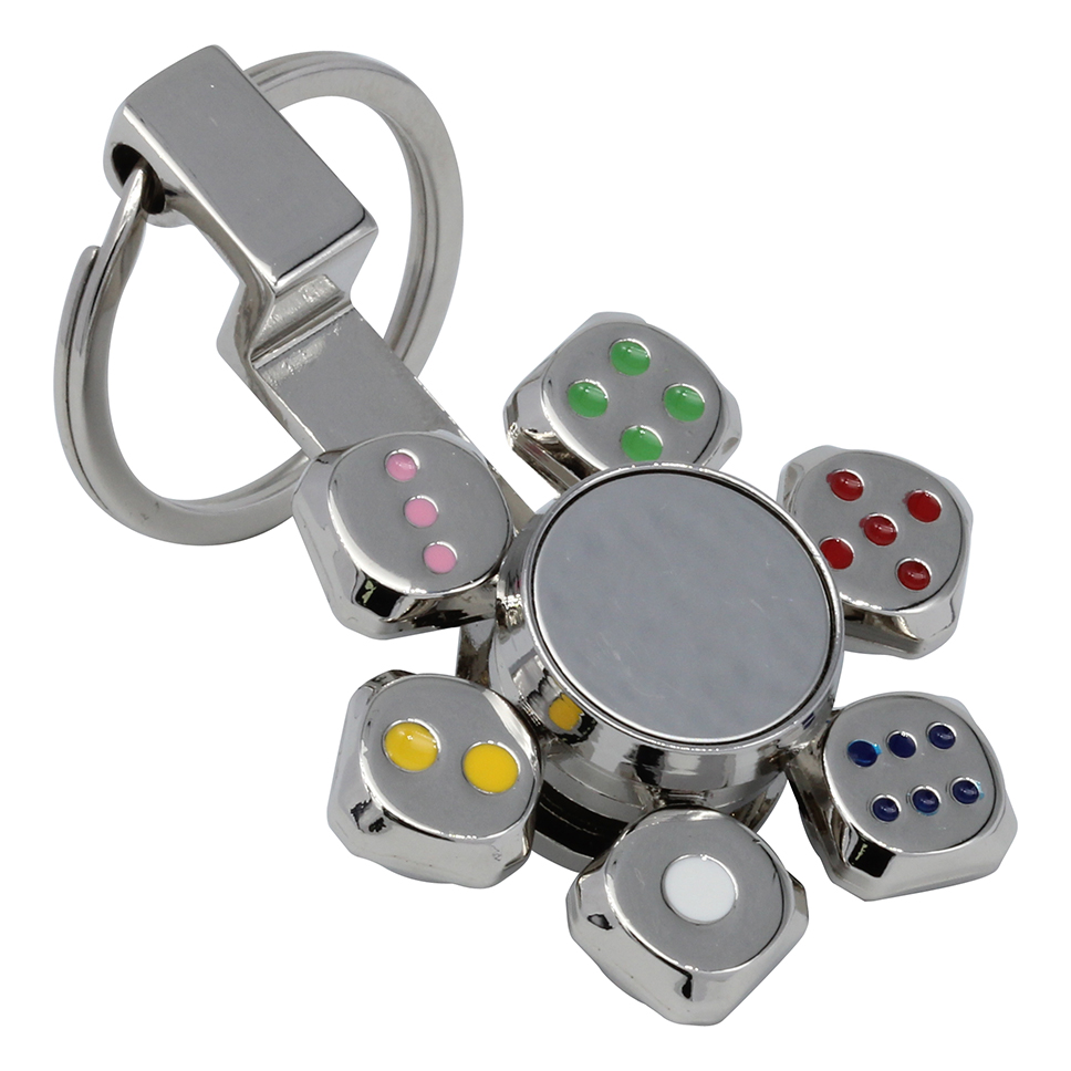 Custom Dice Design Fidget Spinner Keychain Keyring