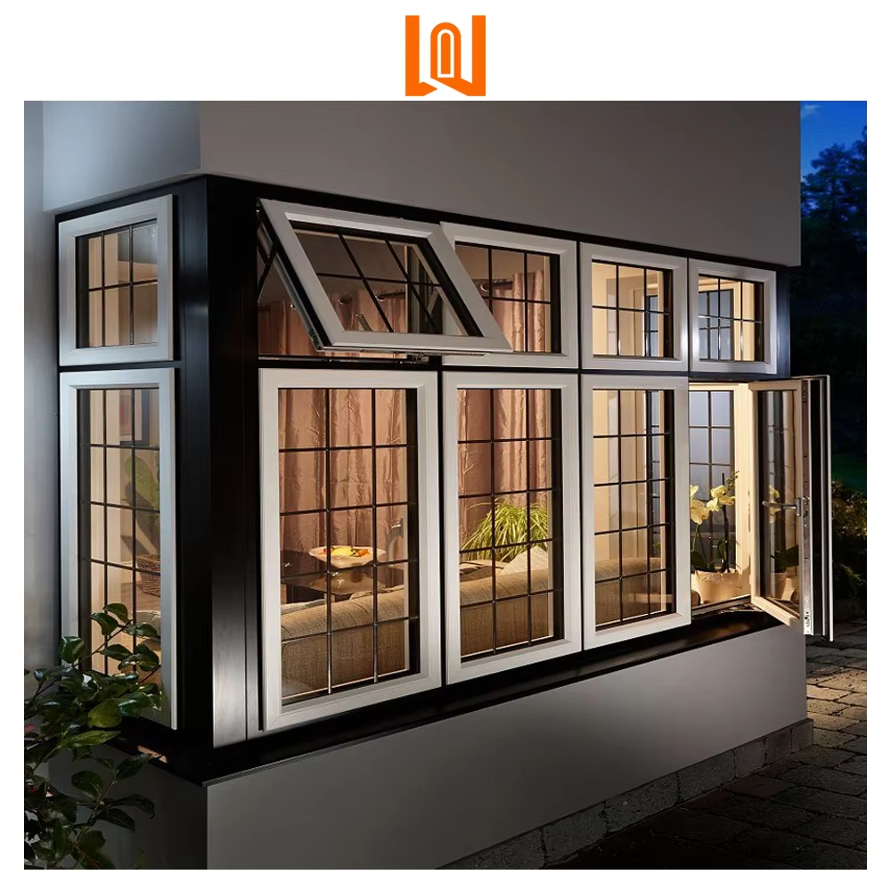 WANJIA Modern PVC Awning Window Swing Open Vertical Pattern Vinyl Glass Louver Replacement Windows