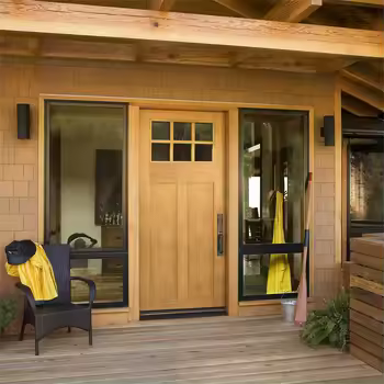 WANJIA Modern Waterproof Solid Teak Wood Door Front Door Exterior Front Entry Doors Wooden Doors