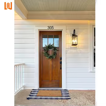 WANJIA Exterior Front Doors Modern Waterproof Glass Wood Entry Doors Wooden Security Door