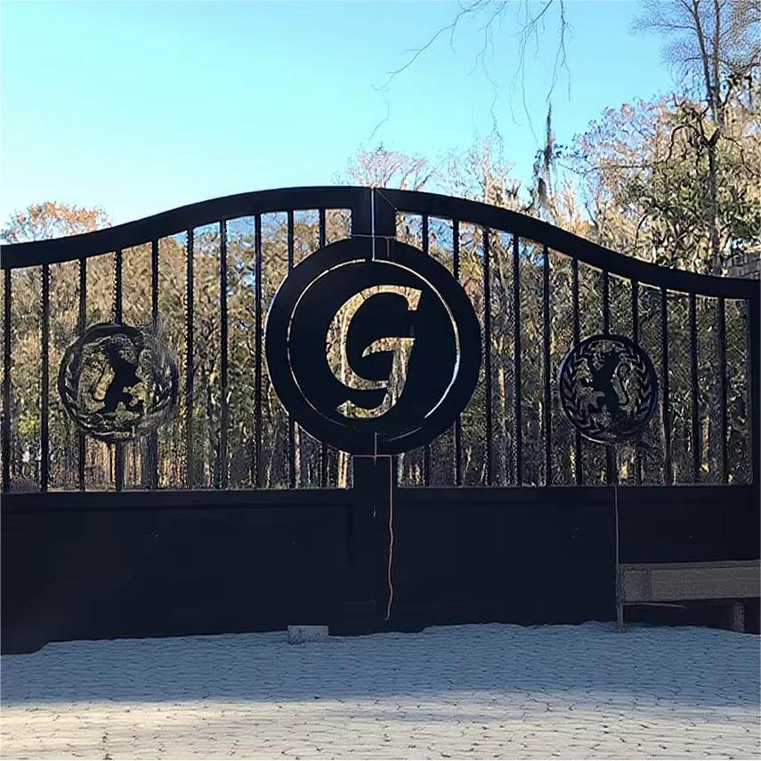 Customization Villa Exterior Driveway Swing Modern Metal Iron Gate with Elegant Anti-Theft Design