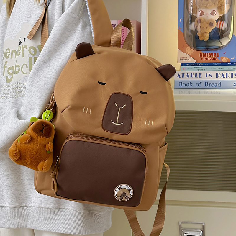 Haslor Capybara backpack cute cartoon middle and high school casual backpack support customization