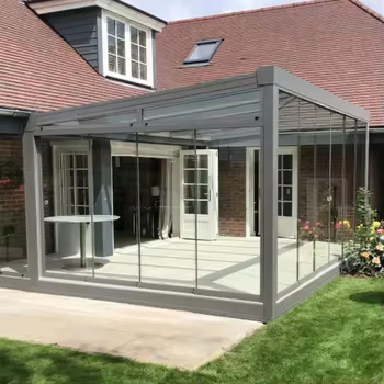 WANJIA Garden Modern Outdoor Waterproof Louvered Aluminum Gazebo Pergola