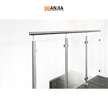 Custom Patio Balcony Railings Stainless Steel Stair Railing Glass Balustrade Glass Staircase Railing