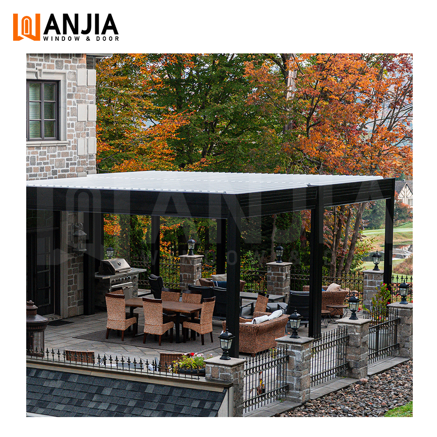 Outdoor Awning Patio Terrace Canopy Waterproof Electric Gazebo Bioclimatic Louvered Aluminum Pergola
