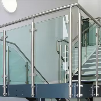 Stainless Steel Glass Railing Tempered Glass Railing Balcony Staircase Modern Glass Railing Handrail