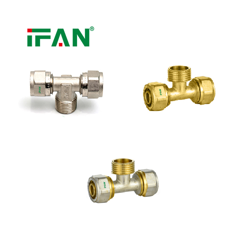 IFAN PEX Pipe Male Tee PEX Compression Fitting Brass Compression Fitting