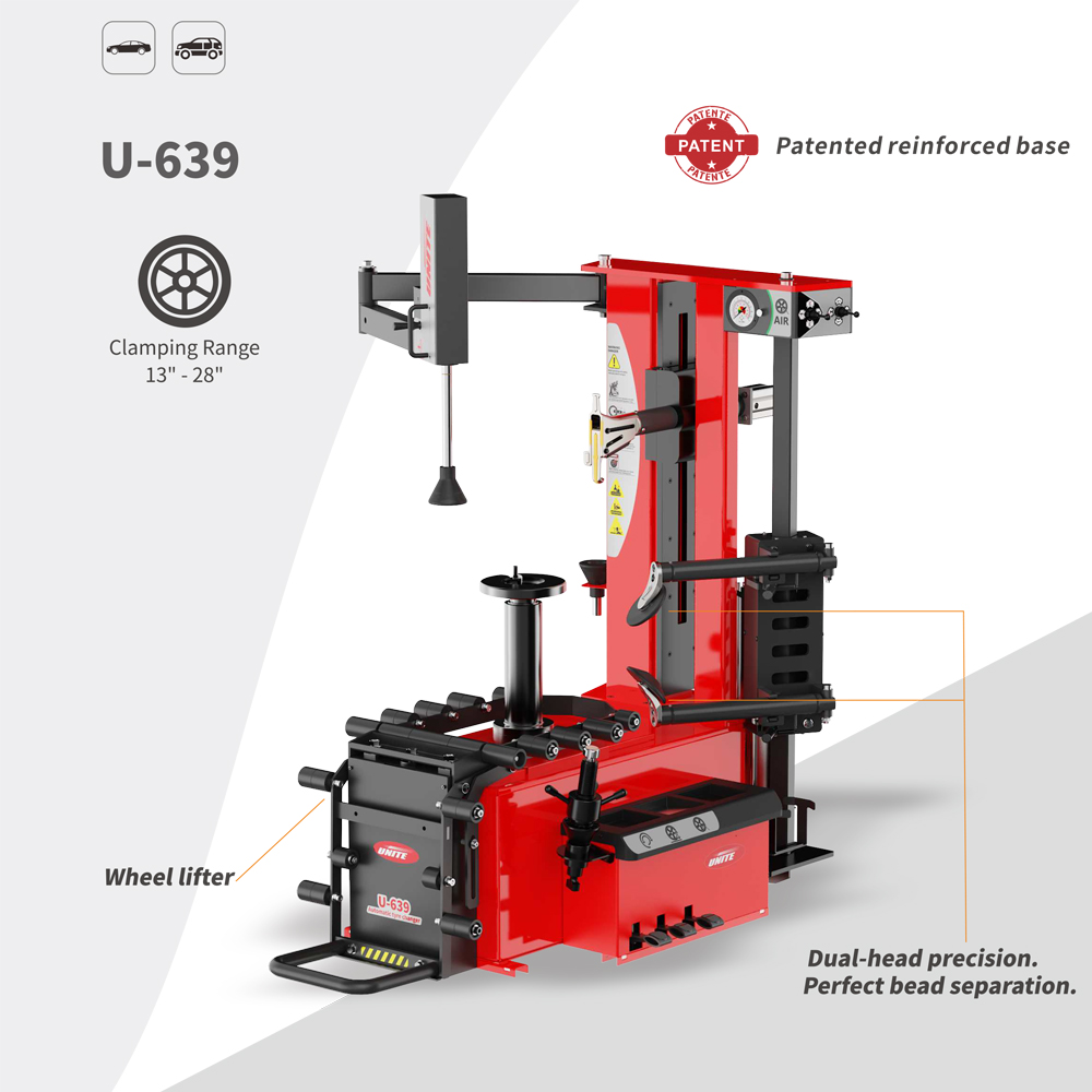 U-639 Professional Leverless Tyre Changer with NextGen Leverless Hook Dual Bead Pressing System
