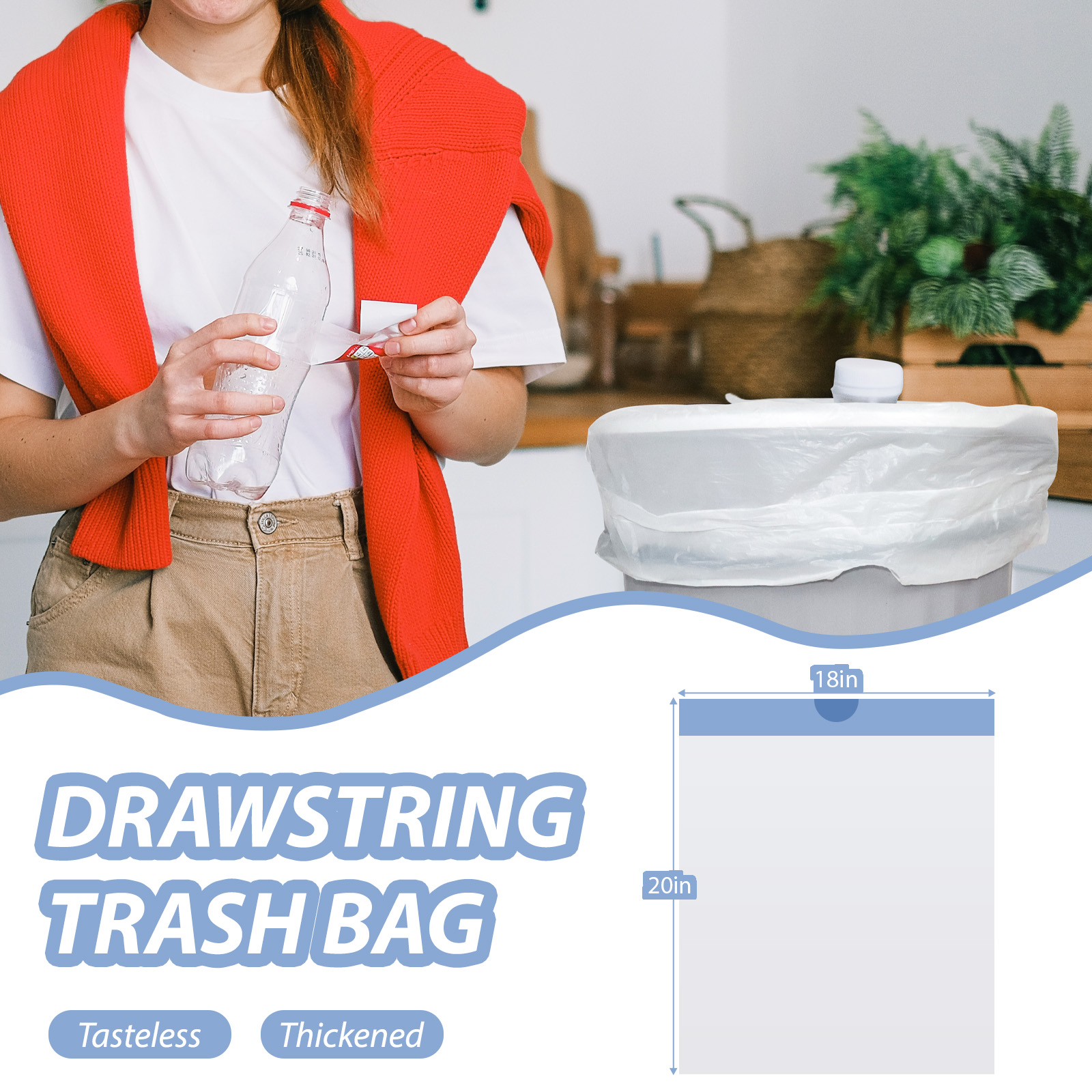 These trash bags are biodegradable, eco-friendly, pollution-free, and food-grade safe.