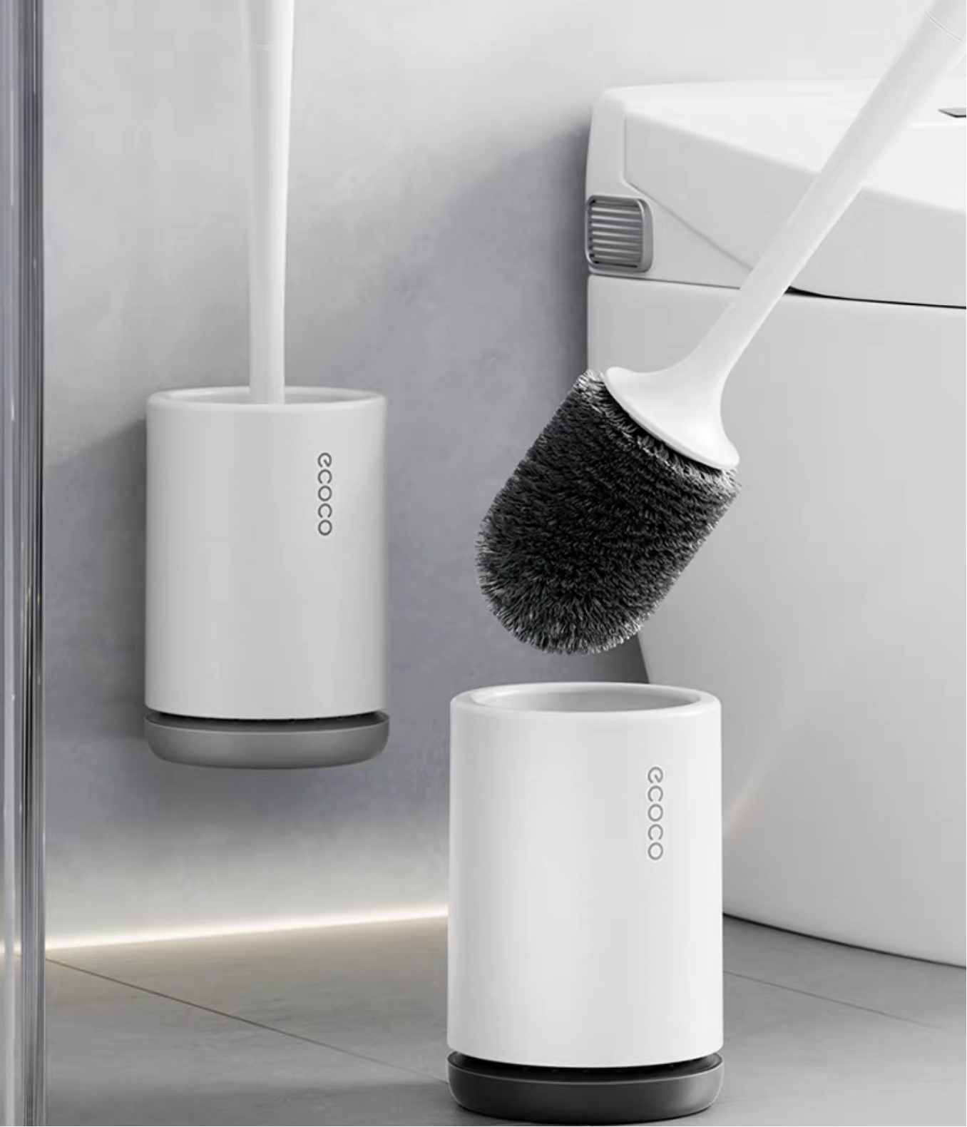 Round bristle toilet brush