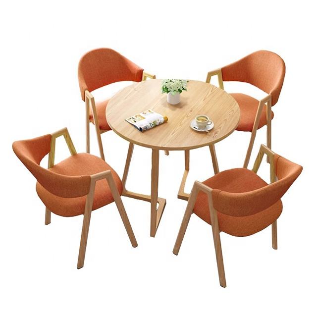 Simple modern small round dining table set with 4 chairs