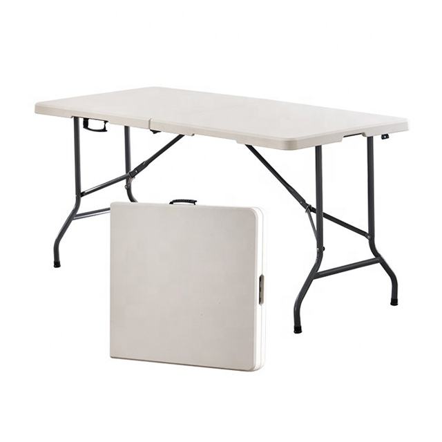 Outdoor camping banquet foldable dining rectangular plastic folding table