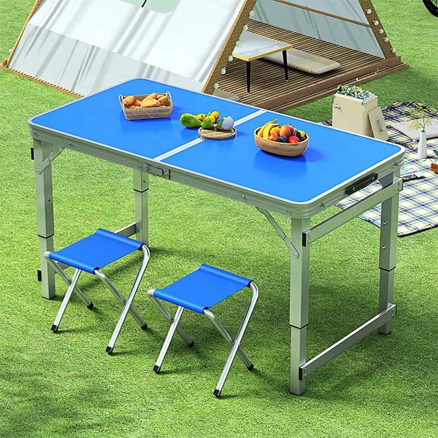 Aluminum outdoor foldable picnic camping table set