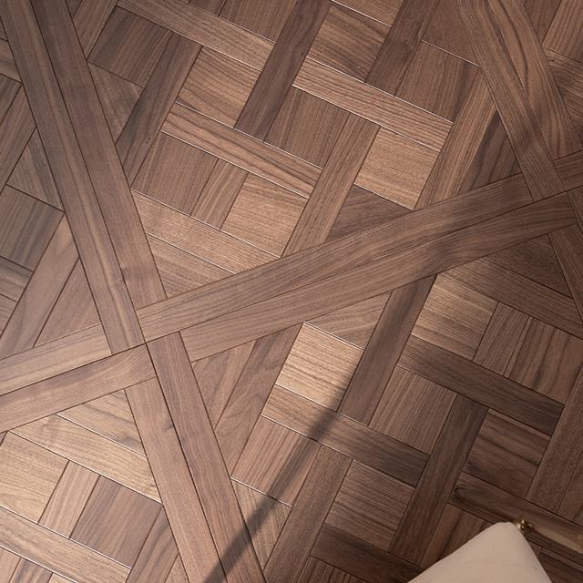 Square oak veneer flooring, luxurious laminated wood flooring